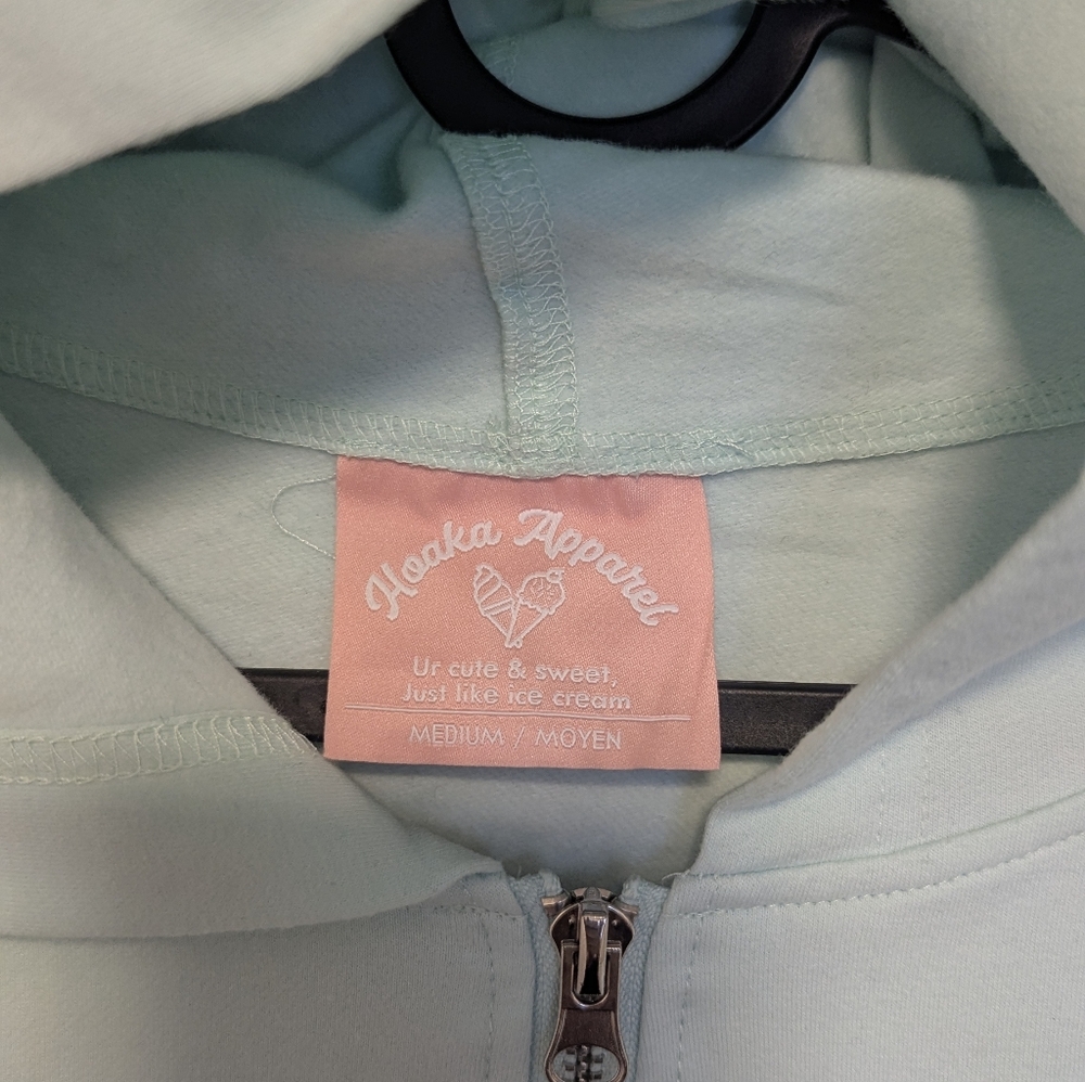 Hoaka Apparel Cropped Zip Up Hoodie, M - Picture 4 of 4
